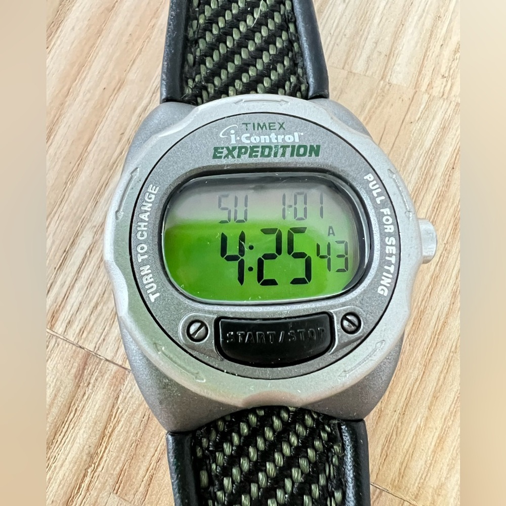 Rare Timex Expedition I-control digital watch NEW BATTERY
